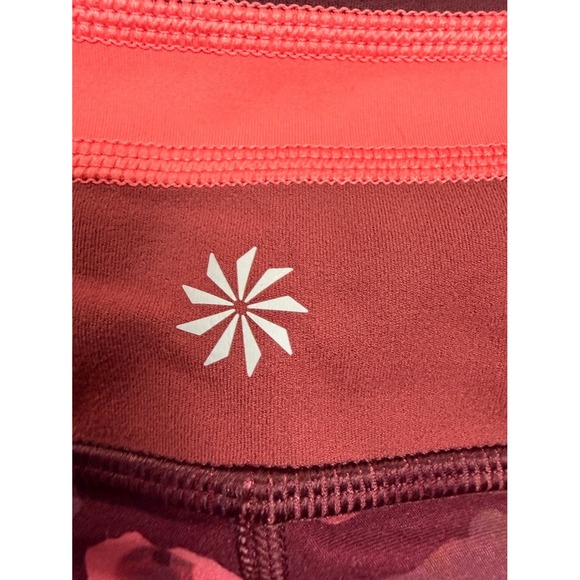 Athleta Elation 7/8 Tight Leopard Print Burgundy Pink Womens XL Workout Leggings - Picture 4 of 11